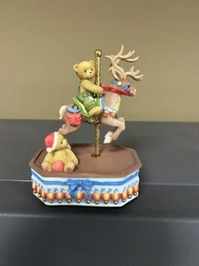 1999 Cherished Teddies carousel figurine - MARCUS - riding a reindeer 589934 - Picture 1 of 3