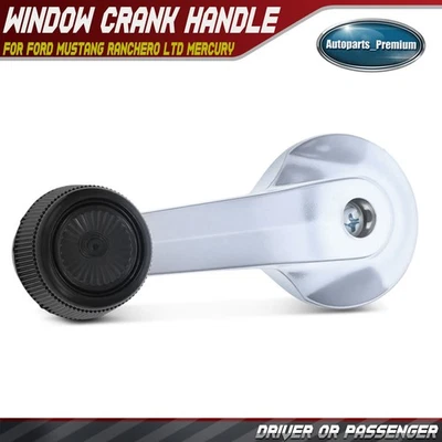 Manija de manivela de ventana interior de metal lateral izquierdo o derecho para Ford Mustang 1972-1973 Foto 1 de 4