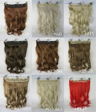 Lot 24" 130g 6Clips In Curly Wavy Synthetic Fiber Wig Hair Extensions Clearance