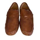 ALDO Men's Brown Leather Rubber Sole Moccasin Driver Loafers Shoes Size 12