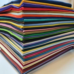 PLAIN POLY COTTON FABRIC DRESS LINING CRAFT QUILTING MATERIAL BY THE METER 44" - Picture 1 of 159