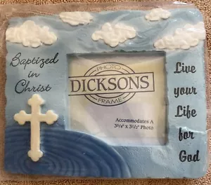 Dicksons Blue Baptism Photo Frame “Baptized in Christ” Live your life for God - Picture 1 of 5