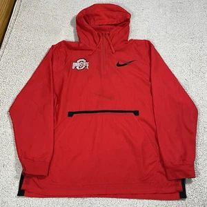 Ohio State Buckeyes Jacket Mens XL Red Nike Packable Lightweight Hoodie 1/4 Zip - Picture 1 of 20