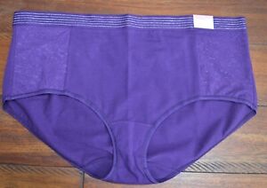 Cacique Lane Bryant Lot of 6 cotton full brief deep purple w/ lace side panels