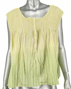 We The Free Swing Top Donna Medio Popover Citron Combo Senza Maniche Boxy NUOVO - Foto 1 di 9
