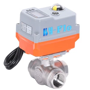 New 3/4" 3 Way T SS304 Proportional Integral Control Motorized Electrical Valve - Picture 1 of 8