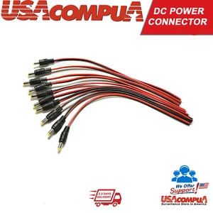 10Pcs 5.5x2.1mm Male DC Power Socket Jack Plug Connector Cable Wire 12V - Picture 1 of 4