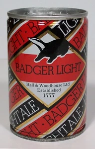 Lata de cerveza vacía Badger Light Ale 9 2/3 oz Hall Woodhouse Blanford Dorset Inglaterra - Imagen 1 de 6