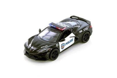 5432) Kinsmart 1:36 scale  -5". 2021 Corvette C8 - Diecast Toy Car.BLACK  police - Image 1 of 4
