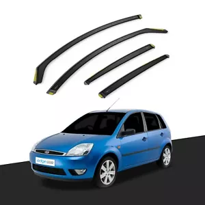 Ford Fiesta MK6 2002-2008 5 Door Hatchback Wind Deflectors 4pc Tinted - Picture 1 of 10