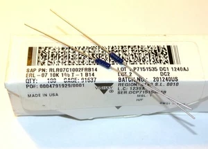 10K 1% 0.25W ERL-07 VISHAY RLR07C1002FRB14 Military Grade Resistors [QTY=2pcs]  - Picture 1 of 1