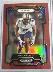 2024 Panini Prizm Draft Picks - Bralen Trice RC Red Prizm Huskies Falcons /299 - Picture 1 of 3