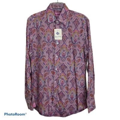 New Report Collection Island Washed Shirt Men's size S Pink Paisley Long Sleeve - Image 1 of 4