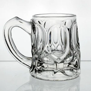 Atterbury Oval and Circle Mug, Antique Flint Glass c1865 EAPG 6 fl oz, 3 7/8 " - Picture 1 of 6