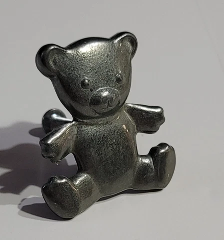 Metal Teddy Bear  Dresser Drawer Cabinet Door Knob Pull Vintage Cover