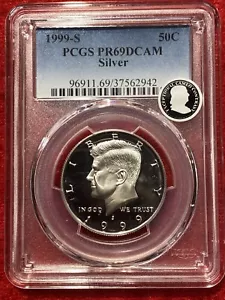 1999-S SILVER KENNEDY HALF DOLLAR PCGS PR69 DCAM - Picture 1 of 2