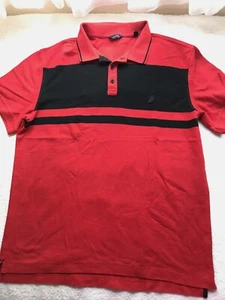 Mens Polo by "Nautica" Red with Black Insert and Stripe Size Large- XLarge - Picture 1 of 5