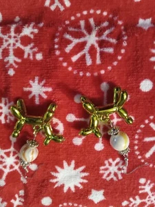 Adorable Handmade Balloon Dog Earrings - Picture 1 of 2
