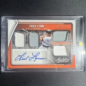 FRED LYNN /15 2022 Panini Absolute SP Patch Auto Tools Of The Trade - Picture 1 of 2
