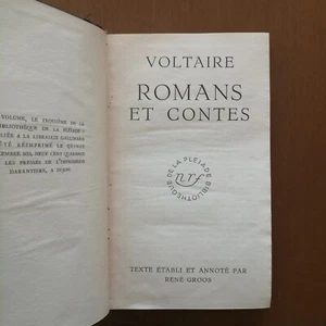 "ROMANS et CONTES - Voltaire" La Pleiade, Gallimard 1940 - Picture 1 of 2
