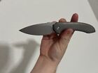 Ferrum Forge Knife Works Allurus Pocket Knife Gray Titanium Foldng 20CV Steel