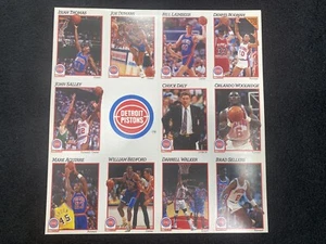 1991-92 NBA Hoops Detroit Pistons hoja sin cortar juego de 12 cartas equipo Rodman Isaiah - Imagen 1 de 5