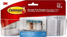 Command Medium Caddy, Clear, with 4 Clear Indoor Strips, Medium, 