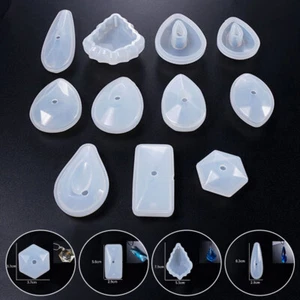 Silicone Mold Crystal Jewelry Pendant Earrings DIY Resin Mould Craft Making Tool - Picture 1 of 21
