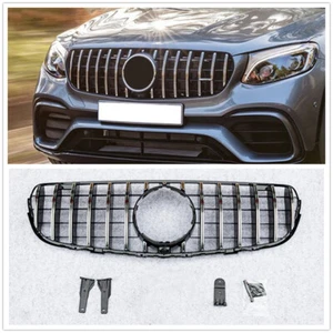 For Benz GLC W/X253 GLC300 GLC350 2015 2016 2017-2019 Silver Front Grille GT R - Picture 1 of 5