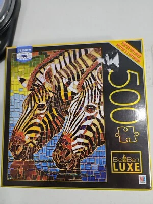 Rompecabezas Big Ben LUXE vidrio cebra 500 piezas Milton Bradley Hasbro nuevo Foto 1 de 4