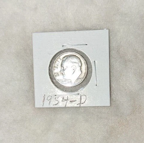 1954-D Roosevelt Dime--90% Silver "FREE SHIPPING" Cover