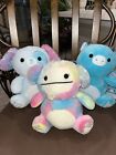 Squishmallow Squeeze Mallow Set Of 3 Demir, Zaylee, And Grey Lot. No Tags