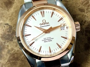 Omega Seamaster 150M Steel / Red Gold 36.2mm White Dial Bracelet with Box Papers - Picture 1 of 11