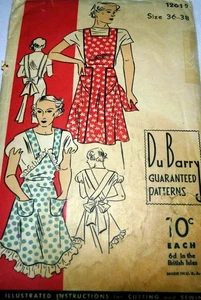 *LOVELY VTG 1930s APRONS DU BARRY Sewing Pattern BUST 36-38 - Picture 1 of 2