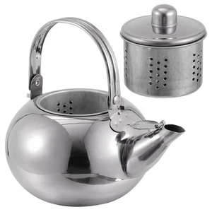 Tetera de acero inoxidable silbido café cocina aceite empinado con colador - Imagen 1 de 12