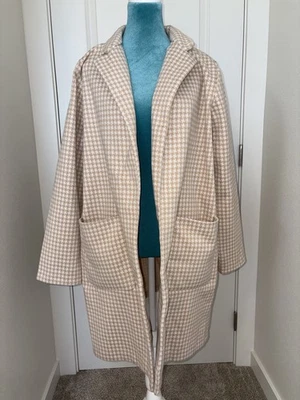 Abrigo para mujer Shinestar rosa y blanco pata de gallo guisante mediano Foto 1 de 4