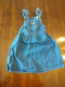 Oshkosh B'Gosh Vintage Denim Girls Jumper Size 5 With Adjustable Straps - Picture 1 of 5