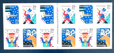 SoCo Stamps US Scott #2802a 29¢ Christmas Snowman Reindeer Booklet of 12 MNH - Image 1 of 2