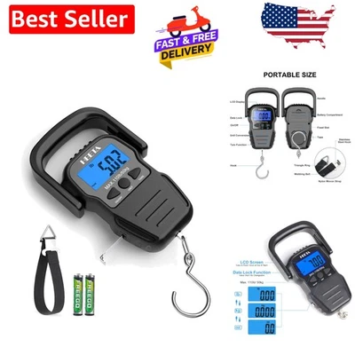 Báscula digital para peces con pantalla LCD retroiluminada - Capacidad 110 lb y cinta métrica incluida Foto 1 de 4
