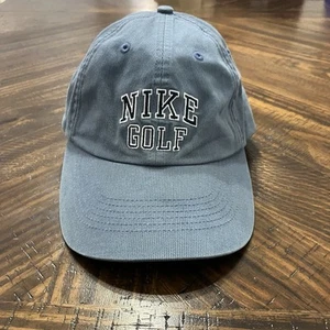 Nike Golf Corduroy Adjustable Cap Hat Blue/Grey OSFA 100% Cotton - Picture 1 of 8
