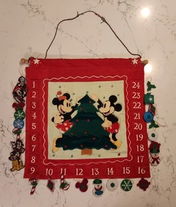RARE Disney Mickey Minnie Holiday Countdown Advent Calendar with Ornaments Nice - Picture 1 of 10