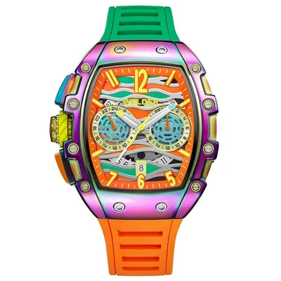 Reloj pulsera Welder W75 exclusivo WRM2016 cuarzo, naranja, tono verde, para hombre Foto 1 de 4