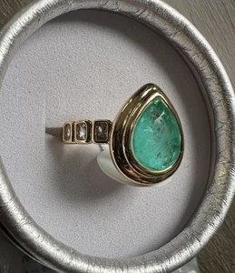 Anillo Bomb Party aguamarina calcedonia chapado en oro 7 brillo como un secreto RG54559 - Imagen 1 de 2