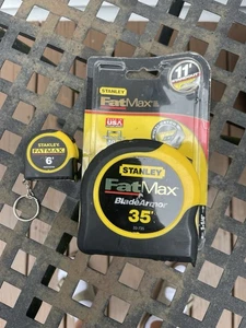 Stanley Fat Max 35 Foot Tape Measure with Blade Armor also 6 Foot Keychain tape - Picture 1 of 7