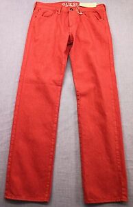 GUESS JR2073 Mens LINCOLN FADED RED SLIM STRAIGHT DENIM JEANS NWT 32 x 32  $98