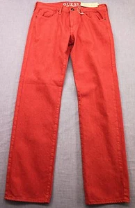 GUESS JR2073 Mens LINCOLN FADED RED SLIM STRAIGHT DENIM JEANS NWT 32 x 32 $98 - Picture 1 of 7