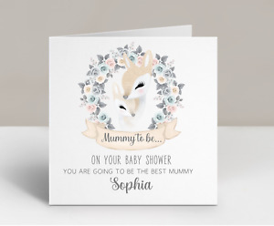 Personalised Baby Shower Card Neutral Boy or Girl Gender Reveal-  Mummy to be