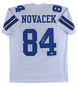 Jay Novacek Authentic Signed White Pro Style Jersey Autographed BAS Witnessed - Picture 1 of 7