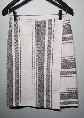 Falda lápiz de tweed envolvente sintética a rayas Tory Burch para mujer mezcla de algodón talla S Foto 1 de 4