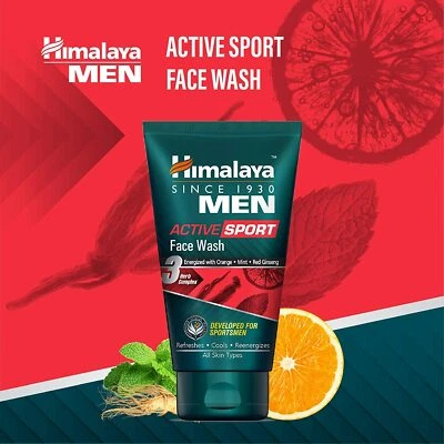 Himalaya Men Active Sport Face Wash For Sportsmen, All skin types 50ml FREE SHIP - Image 1 of 4